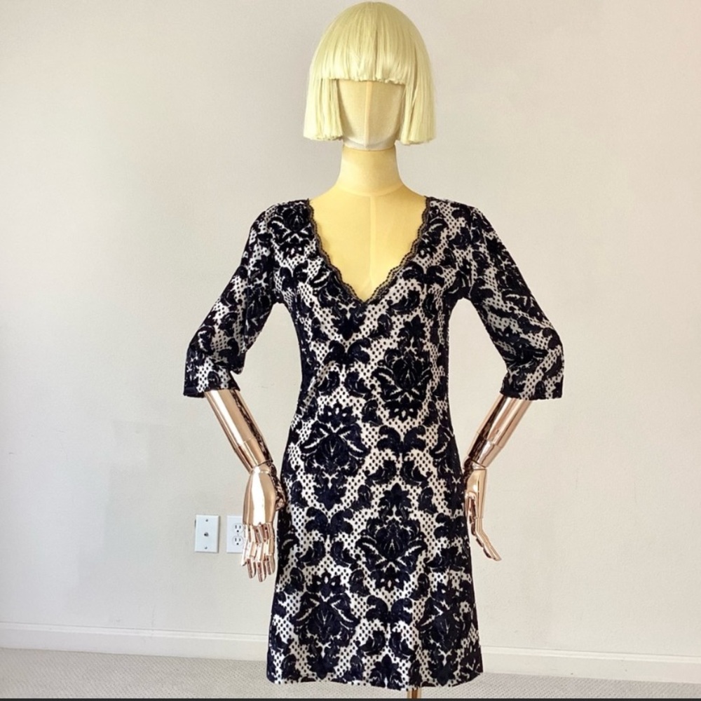 Free People Intimately Black Lace V Neck Dress M